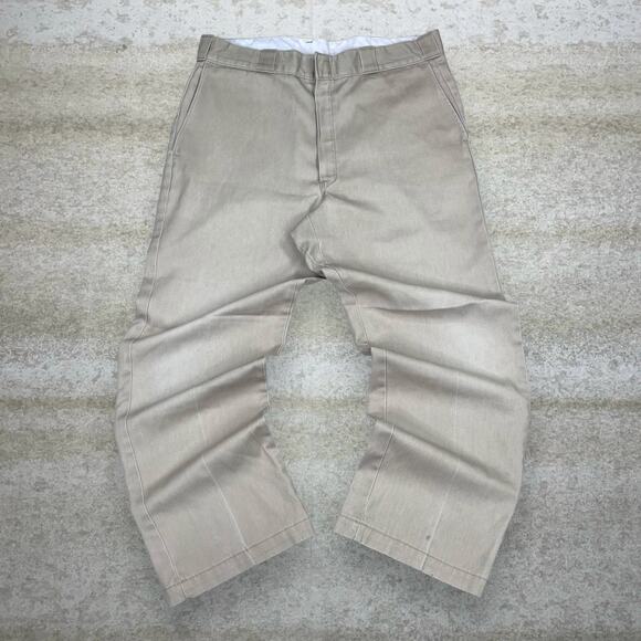 Vintage 90s Dickies Khakis Pants 36x30 Relaxed Fit Tan Cotton Made in USA - Picture 2 of 4